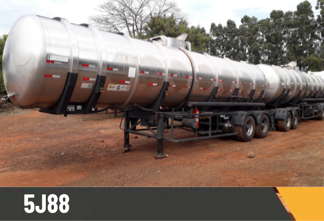Rodotrem Tanque Aço Inox com Dolly Kronorte 2007 60.000L Carregamento Top Loading